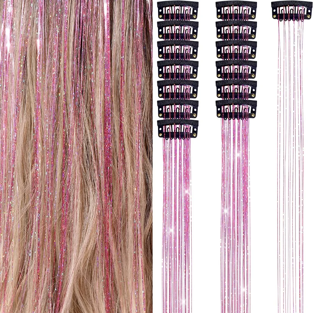 Fashion Highlights Clip Clip in Hair Extensions Colored Fairy Hair Hair Highlights Long Straight Shiny Hair Accessories Girls
