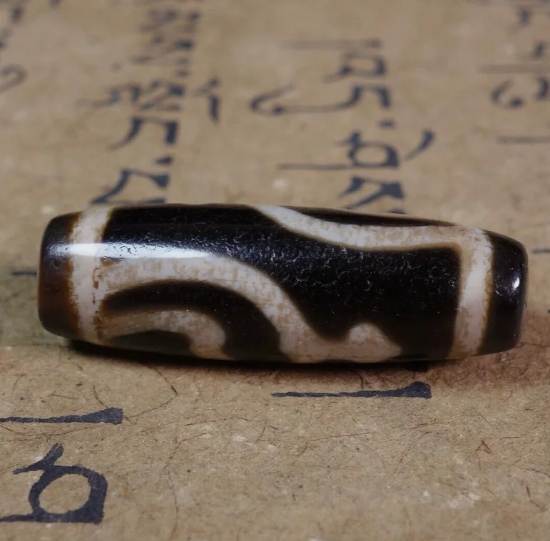 Ancient Tibetan DZI Beads Old Agate Treasure Bottle Totem Amulet Pendant #3902