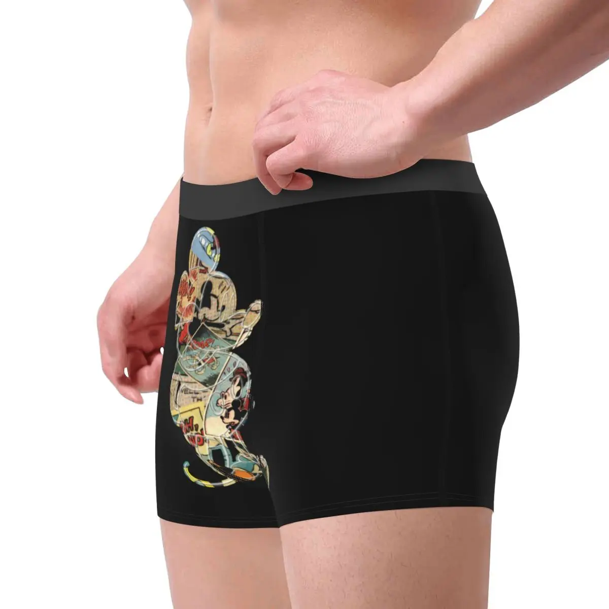 Mickey Mouse Men Underwear Boxer Briefs Shorts Panties Sexy Polyester Underpants for Male