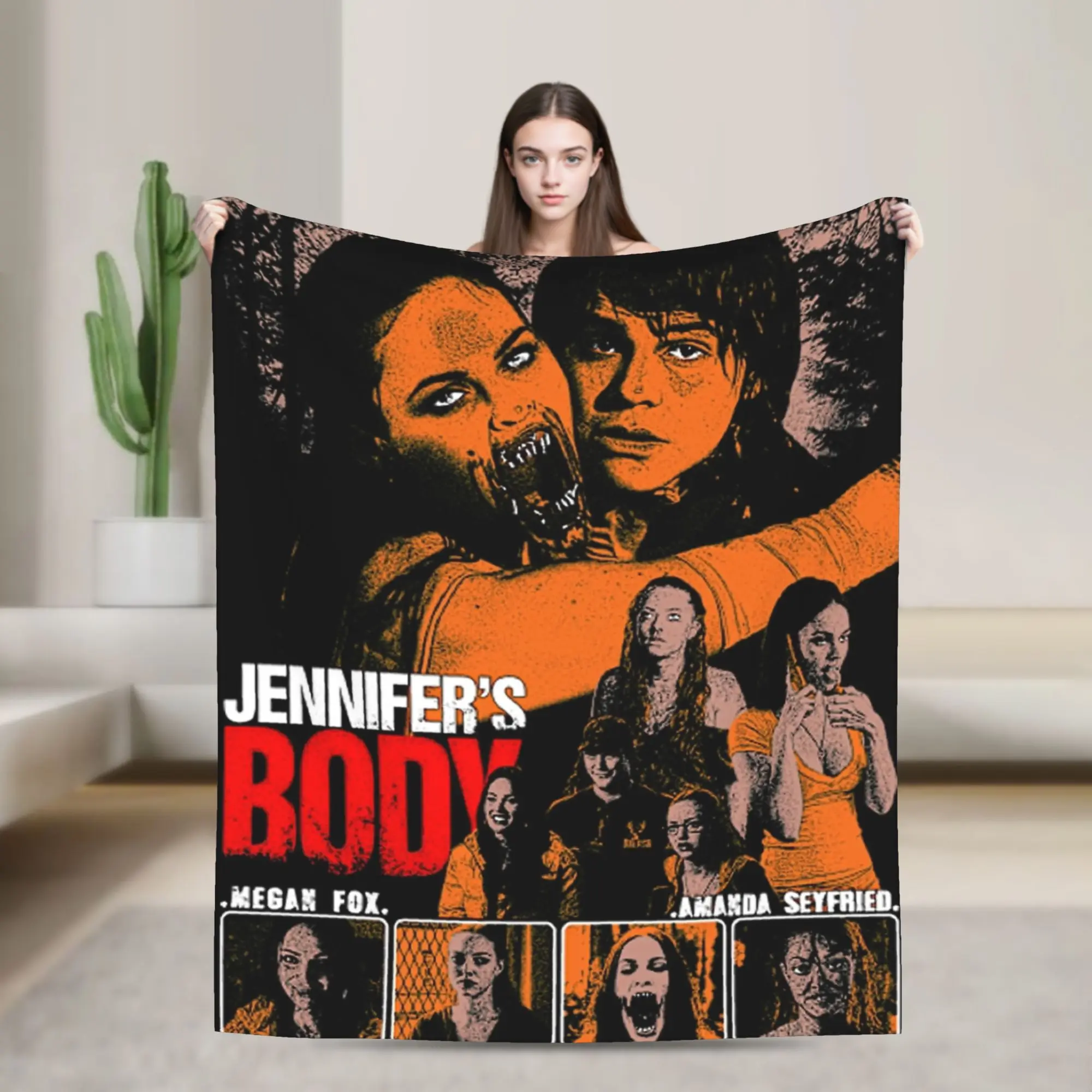 Jennifer's Body Horror Movie Vintage Blankets  Flannel Awesome Warm Throw Blanket for Bedding Lounge Spring/Autumn