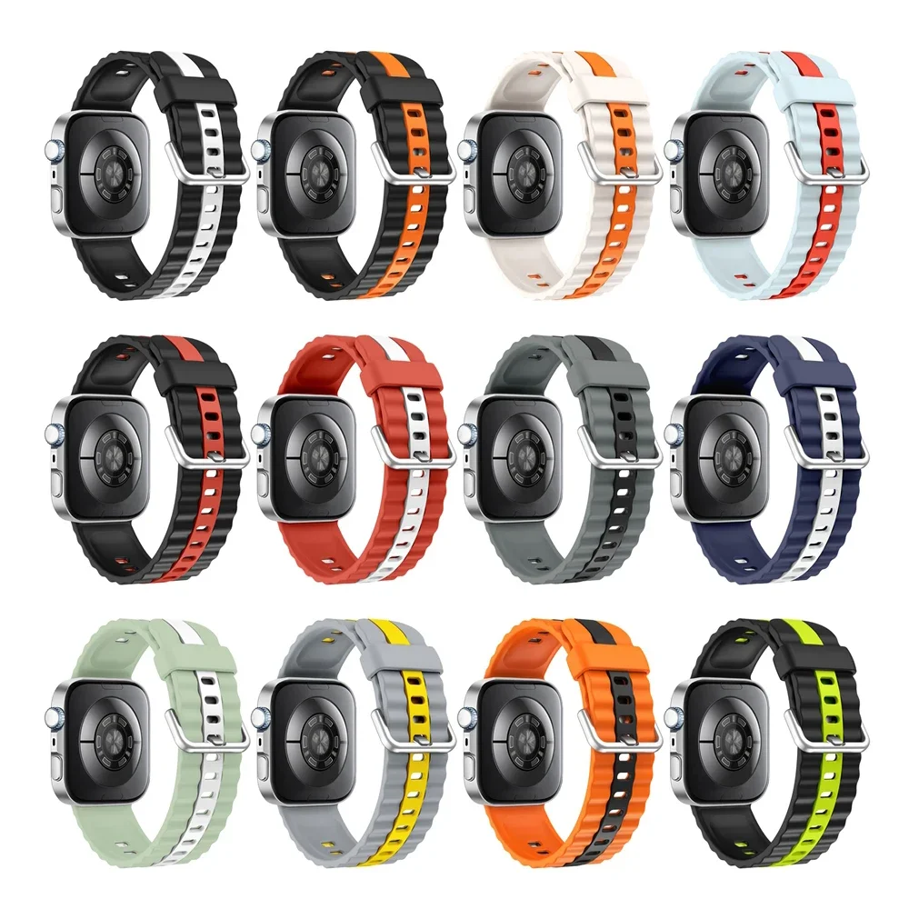 Cinturino sportivo in silicone bicolore per Huawei Watch Fit4 Pro Bracciale a fascia per Huawei Fit4 Fit3 Cinturini di ricambio Accessori