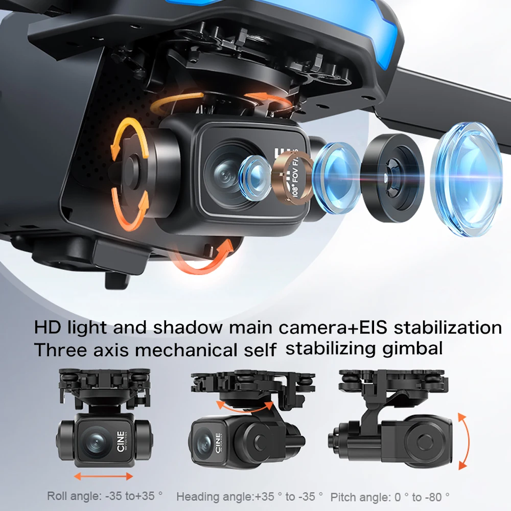 Mini drone S-X1 con schermo grande Gimbal a 3 assi Anti-Shake 5G GPS HD EIS Telecamere Drone aereo senza spazzole RC Quadcopter Giocattoli regalo