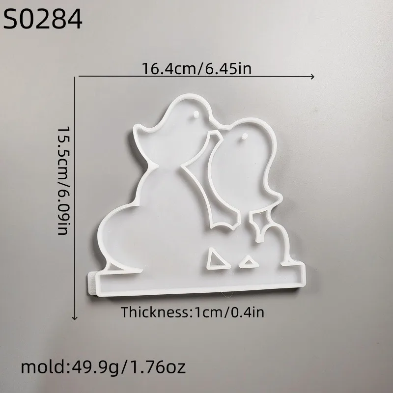 DIY Love on Two Birds Candle Insert Gypsum Silicone Mold Desktop Ornament Decoration Biscuit Cake Baking Epoxy Resin Molds Craft