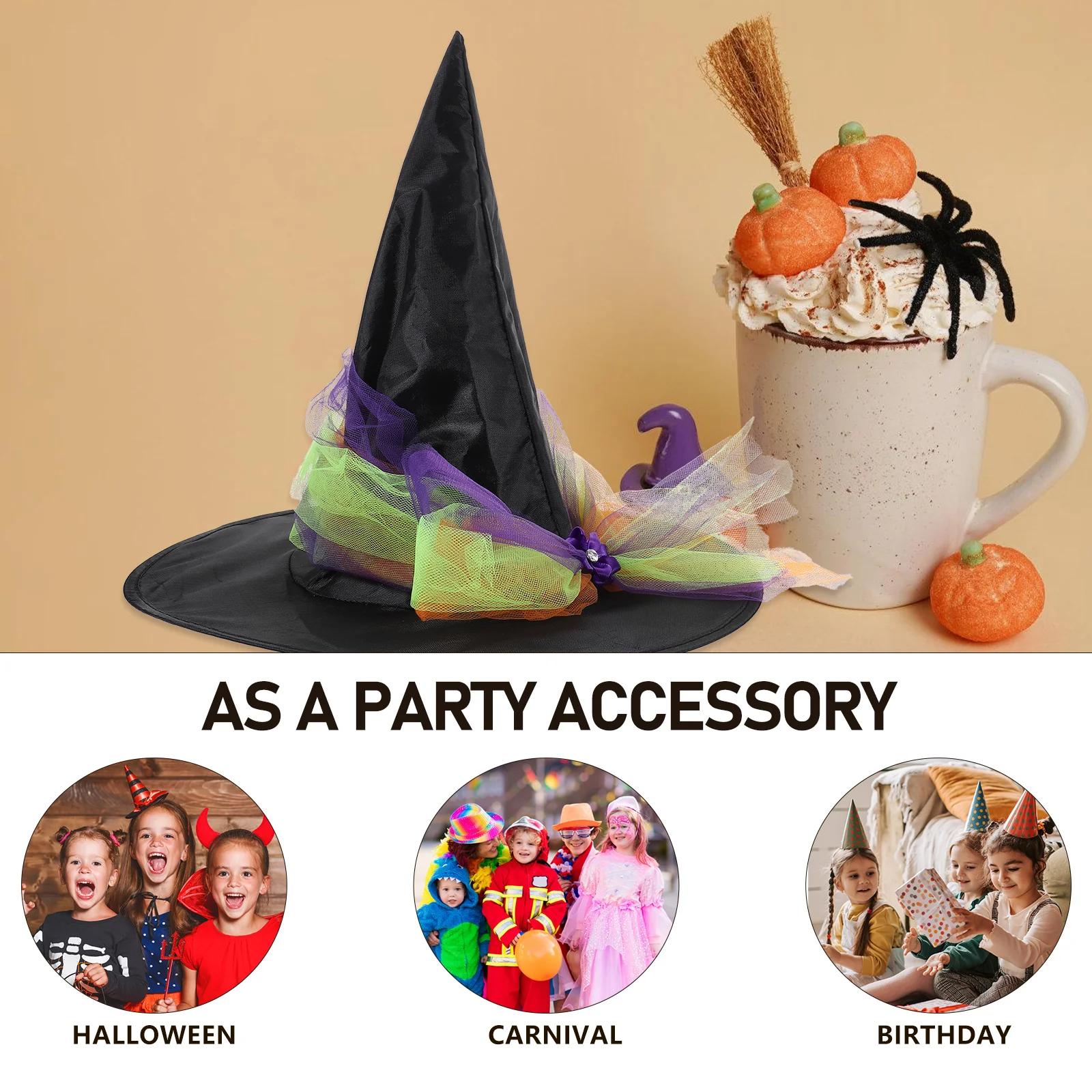 

1 set 1 Set Witch Costume Delicate Halloween Clothes Comfortable Reusable Party Festival Accessories Decorative Costume For