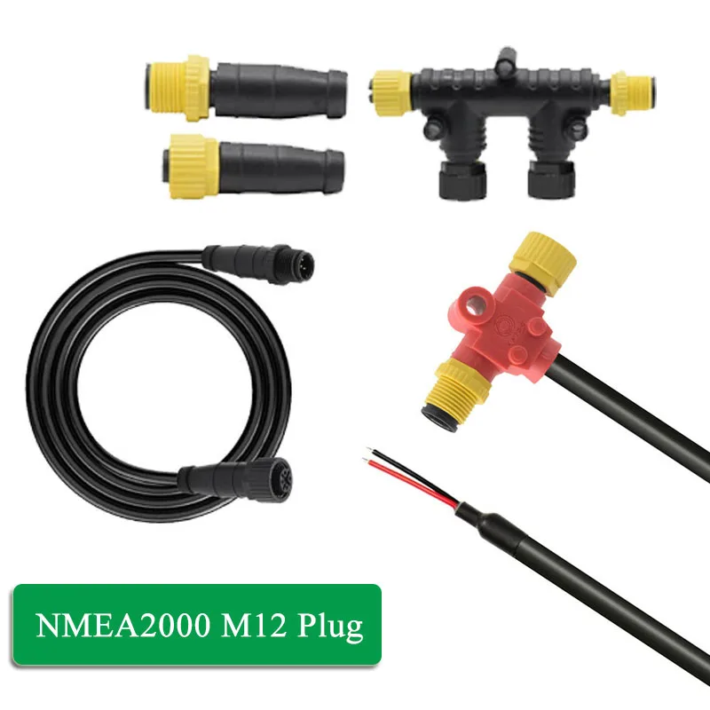 Yacht Instrument NMEA2000 M12 T Type Connector Cable Waterproof IP67 Rustproof 5Pin Plug Wire Kit Male to Female Extension Line