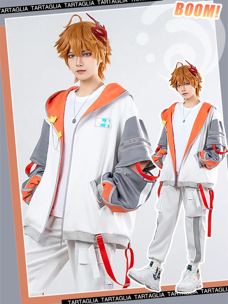 

Tartaglia Daily Fashion Coat Cosplay Costume Game Genshin Impact Uniforms Anime Man Role-playing Clothing for 2023 Sizes S-XL