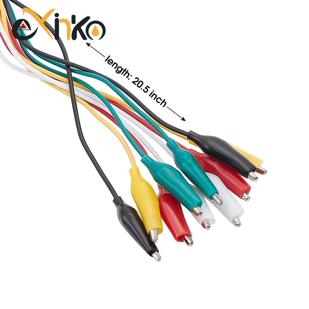 10PCS Alligator Clips Electrical DIY Test Leads Alligator Double-ended Crocodile Clips Roach Clip Test Jumper Wire 46CM