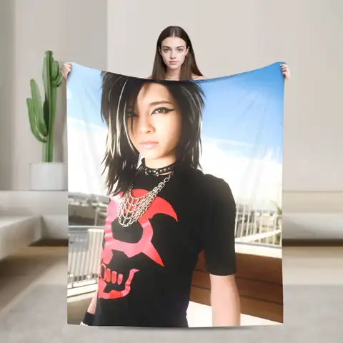 Travel Office Tom kaulitz Bill Kaulitz  Throw Blanket  Flannel Bedspread For Living Room Graphic Sofa Bed Cover