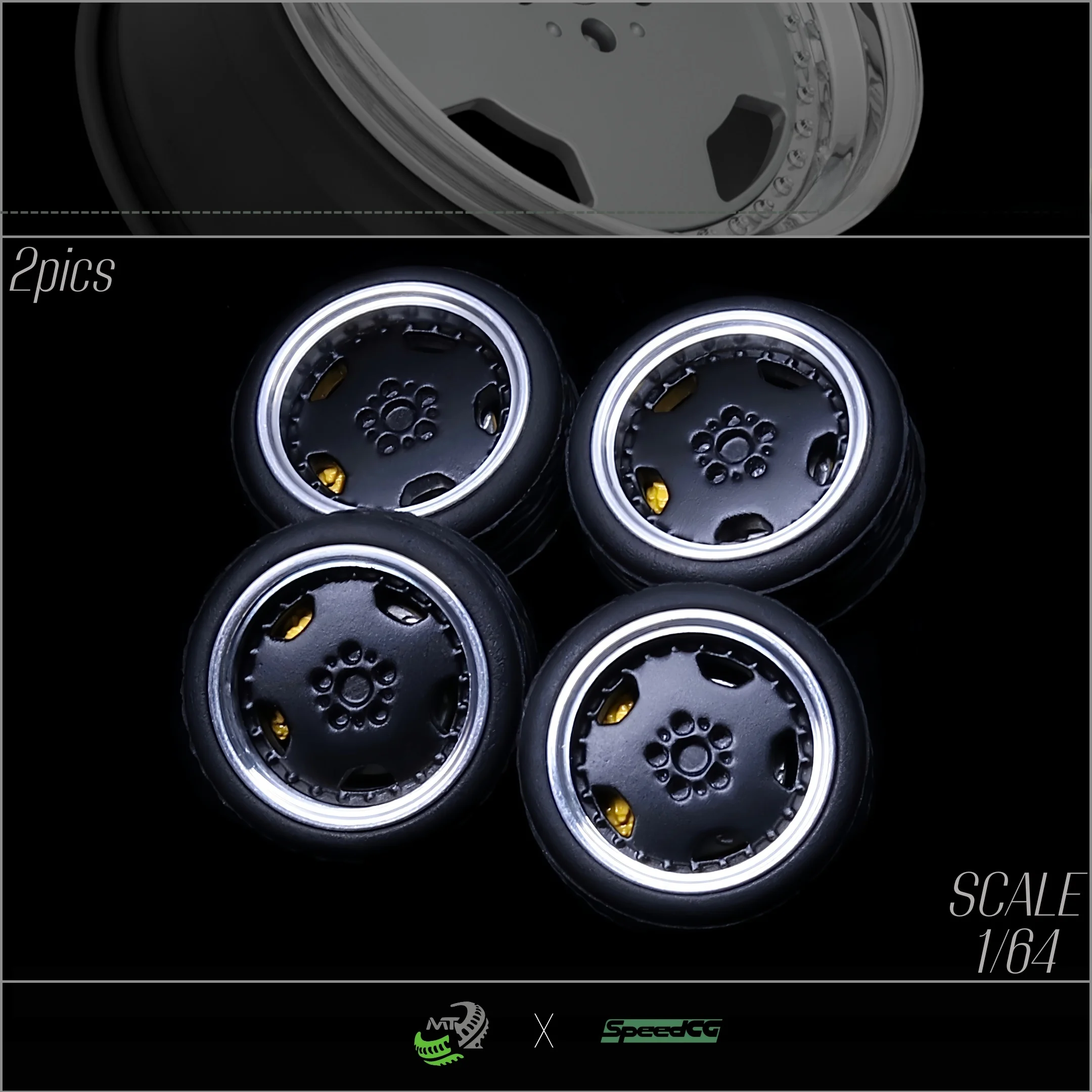 RotiformARO MTG Wheel Hubs Modification Parts Set 3 :64 Scale for  Collectors And Car Model Enthusiasts