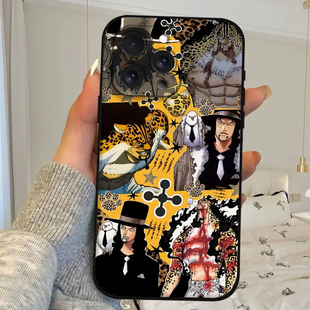 O-ONE PIECE Lucci Phone Case For IPhone 1716 15 14 13 Pro Max 11 12 Mini X Xs XR Black Silicone Cover