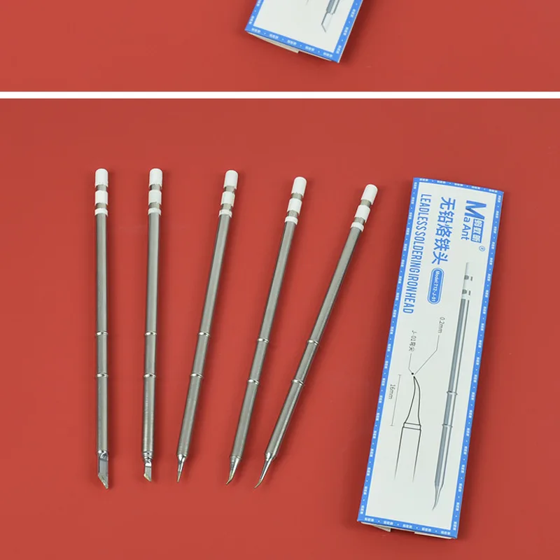 MaAnt lead-free soldering iron tips with copper heat sharp straight curve arc blade tips telephone repair parts T12 I J SK