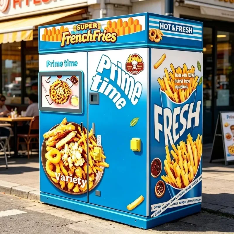 FOODLINE Customized French Fries Vending Machine Iplaysmart Smart 32-inch Touchscreen 5G 24-hour Automatic Hot Food Self-service