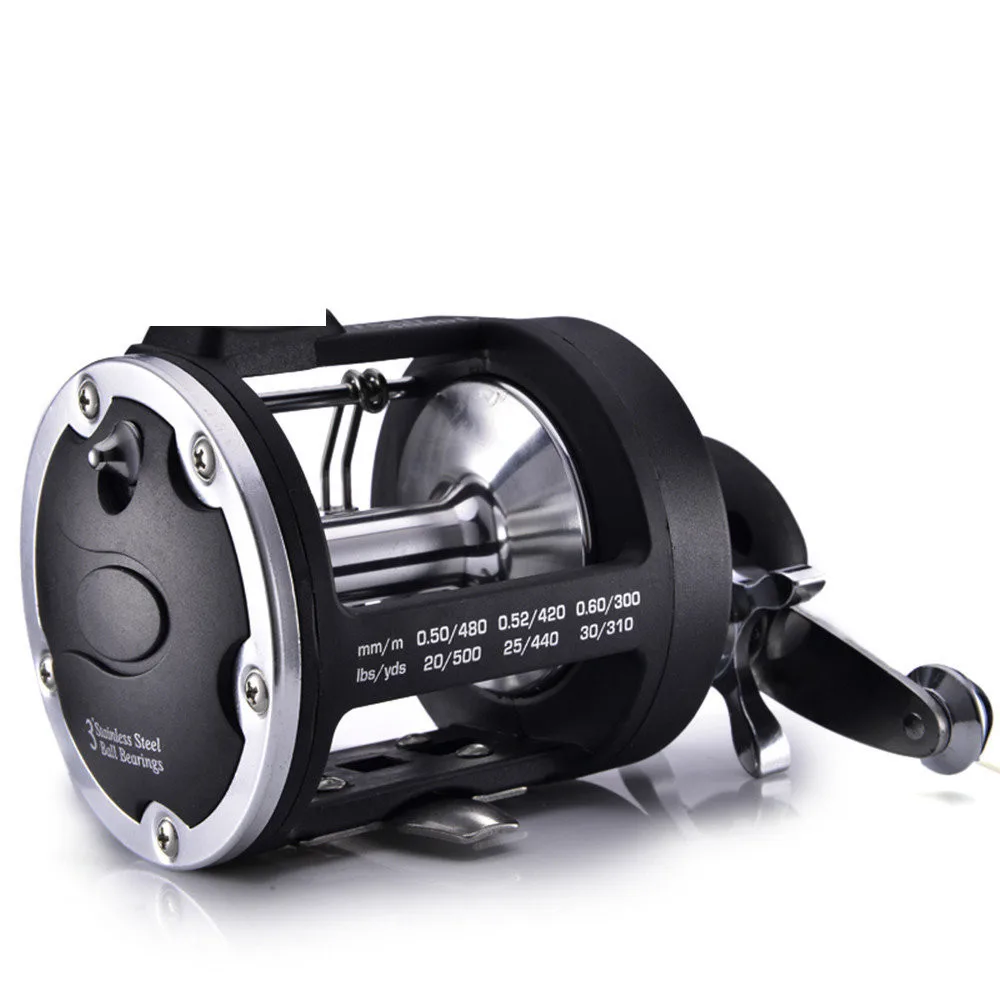 All Metal Head Fishing Reel Sea Fishing Reel Visible Anchor Fish Boat Fishing Reel Drum Reel with Drain Line Reel