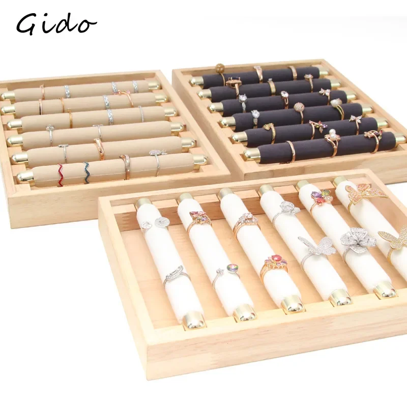 1PC Can Move 6 Ring Sticks Display Tray Jewelry Counter Ring Storage Stick Hand Jewelry Shooting Display Props