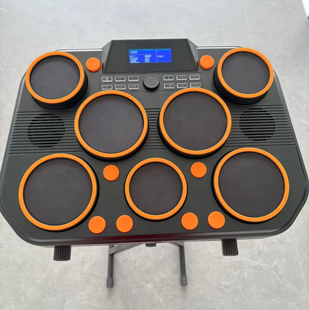 Portable Electronic Drum Set, Kids and Adults, Desktop Percussion Instrument, Beginner Practice, Easy to Play, Compact Design