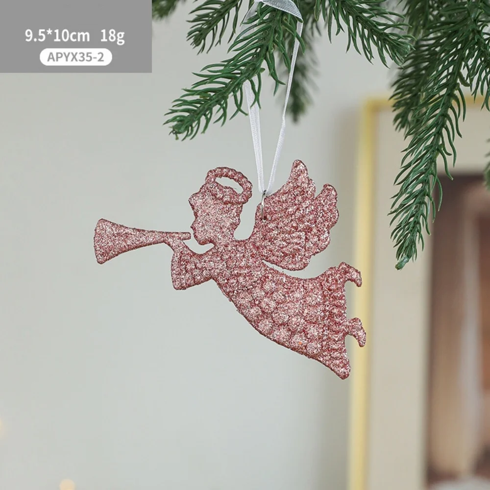 Gold Powder Hanging Ornaments Eye-Catching Pendant Ornaments Star Hanging Decor Elegant Plastic Snowflake Ornaments For Home New