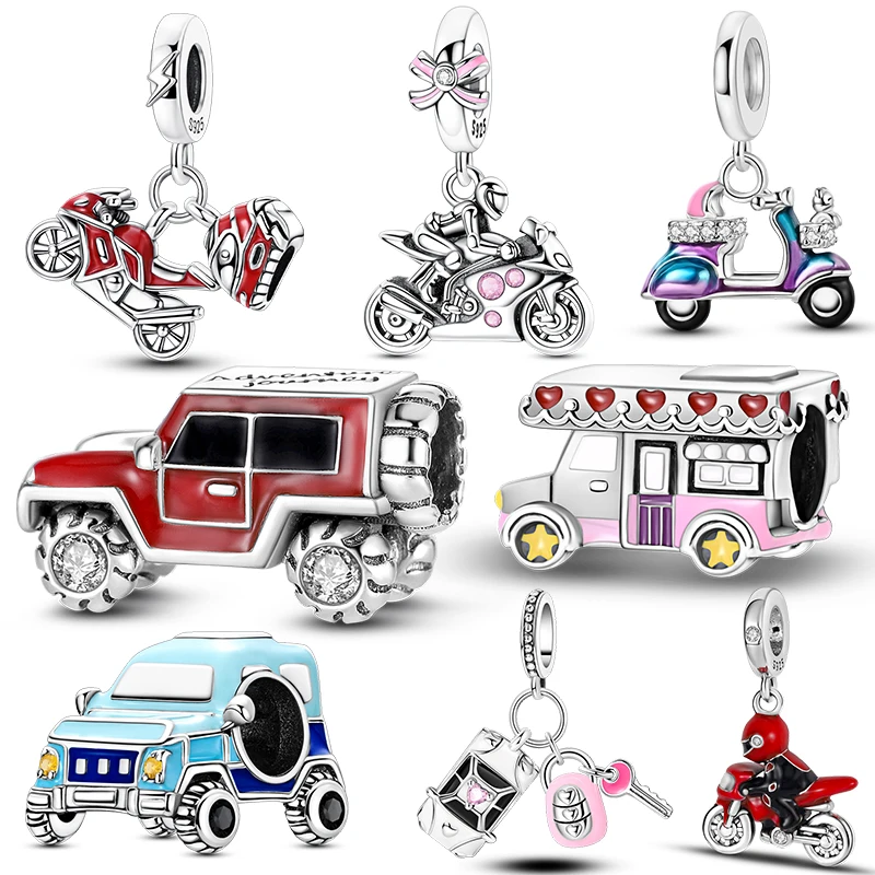 925 Sterling Silver Jeep Car Motorcycle RV Charm Beads Jewelry Fit Original Pendant Bracelet DIY Exquisite Gift