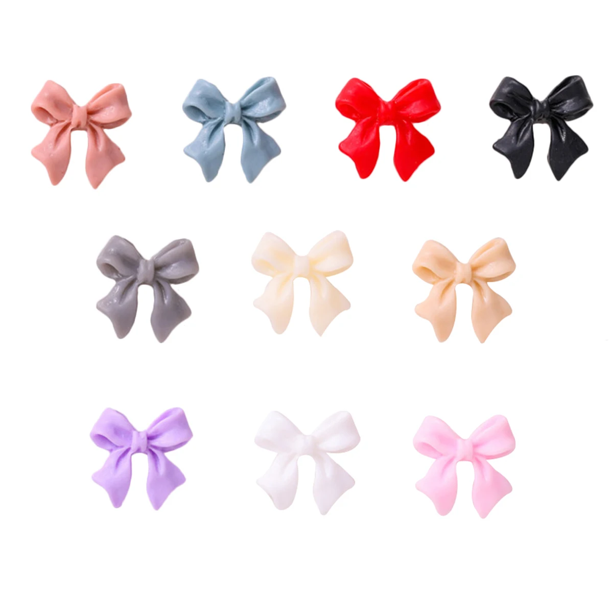 

100pcs Nail Decoration Ribbon Bow Tie Flat Back Cabochons Charms Phone Case Accessories Resin Stones Jewelry