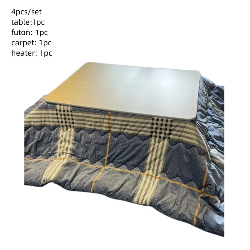 (4 sztuk/zestaw) styl japoński zestaw Kotatsu prostokątny stół Futon grzejnik meble do salonu Kotatsu cieplej niski środkowy stół 105cm