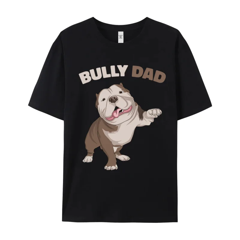 American Bully Dad Dog Owner Gift Tshirts Gift Idea Cotton Fabric Mother Day Tops & Tees Tees Short Sleeve Discount Round Collar