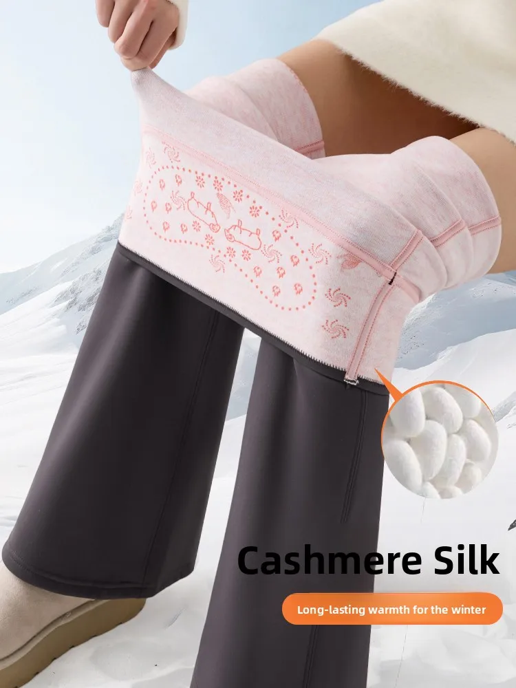 

High Waist Fce Lined Thiened Yoga Pants Women's Winter Outerwear ark Fin Pants Elastic Slimming Warm Leggings