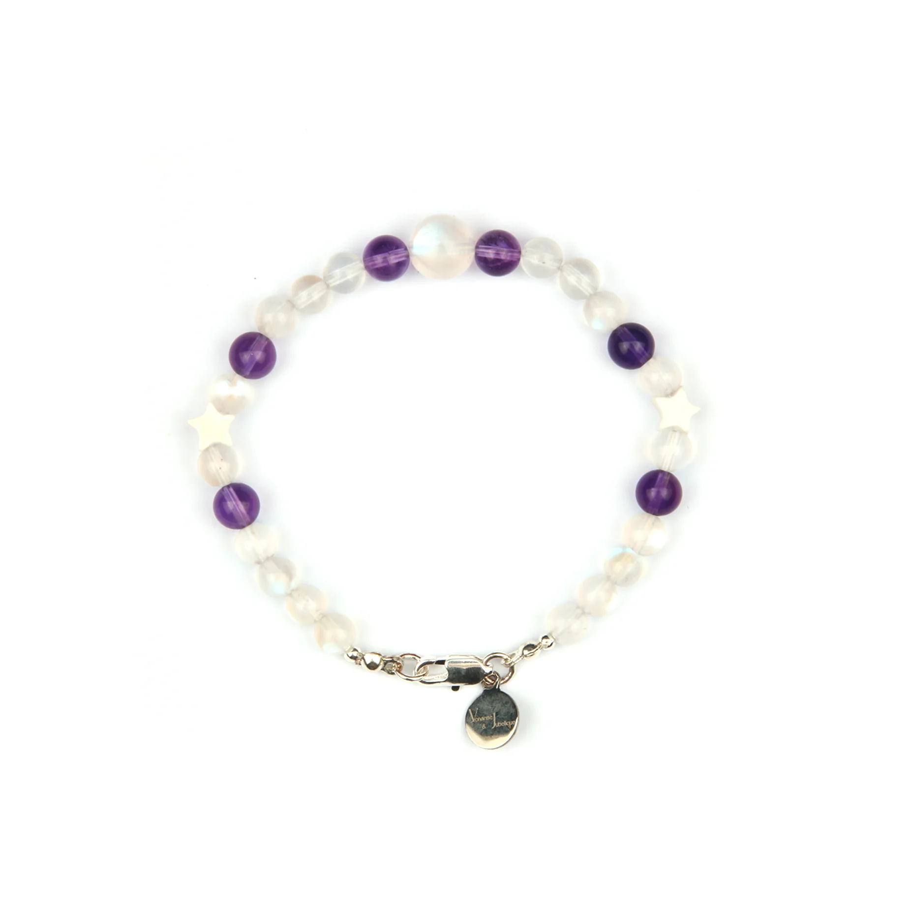 

Blue Moonstone & Uruguay Amethyst Celestial Calm Bracelet