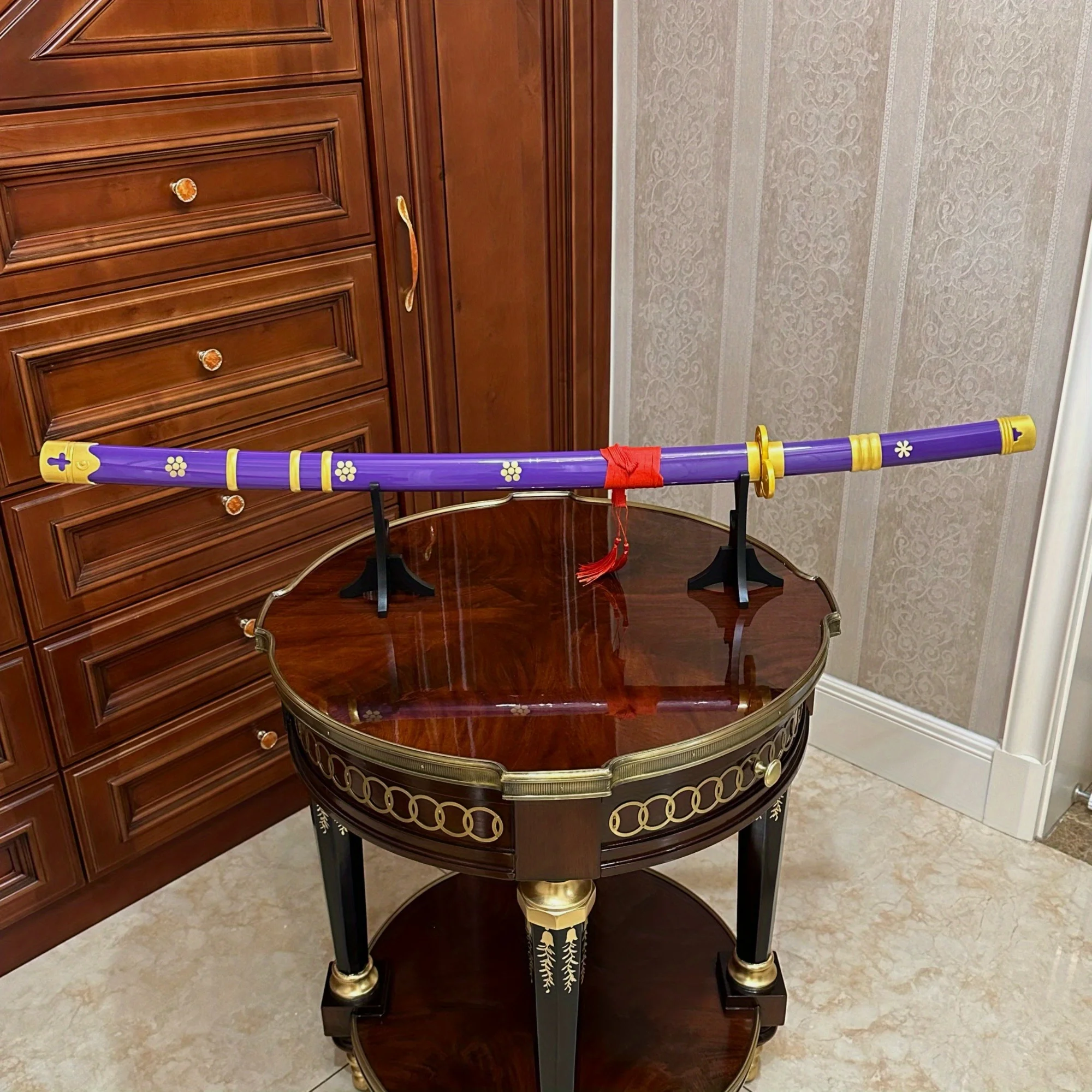 39.3 بوصة رورونوا زورو خشبية كاتانا السيف اليابانية كاتانا صابر الأصلي الساموراي صابر النينجا سكين تأثيري اكسسوارات الدعامة لعبة #5