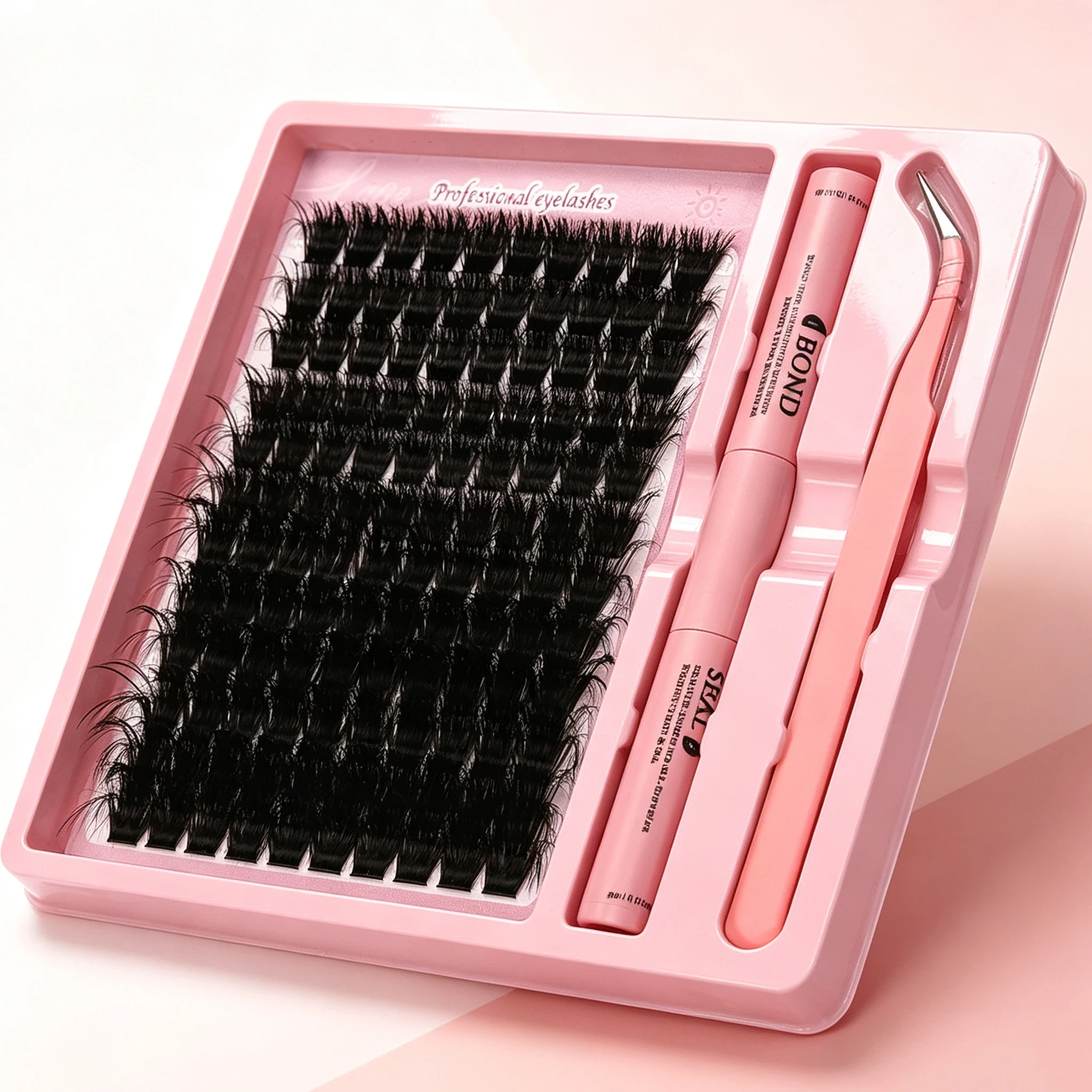 DIY Cluster Lash Extension Kit D Curl Individual Lashes Clusters Set With Lash Bond Glue And Tweezers Reusable False Eyelashes