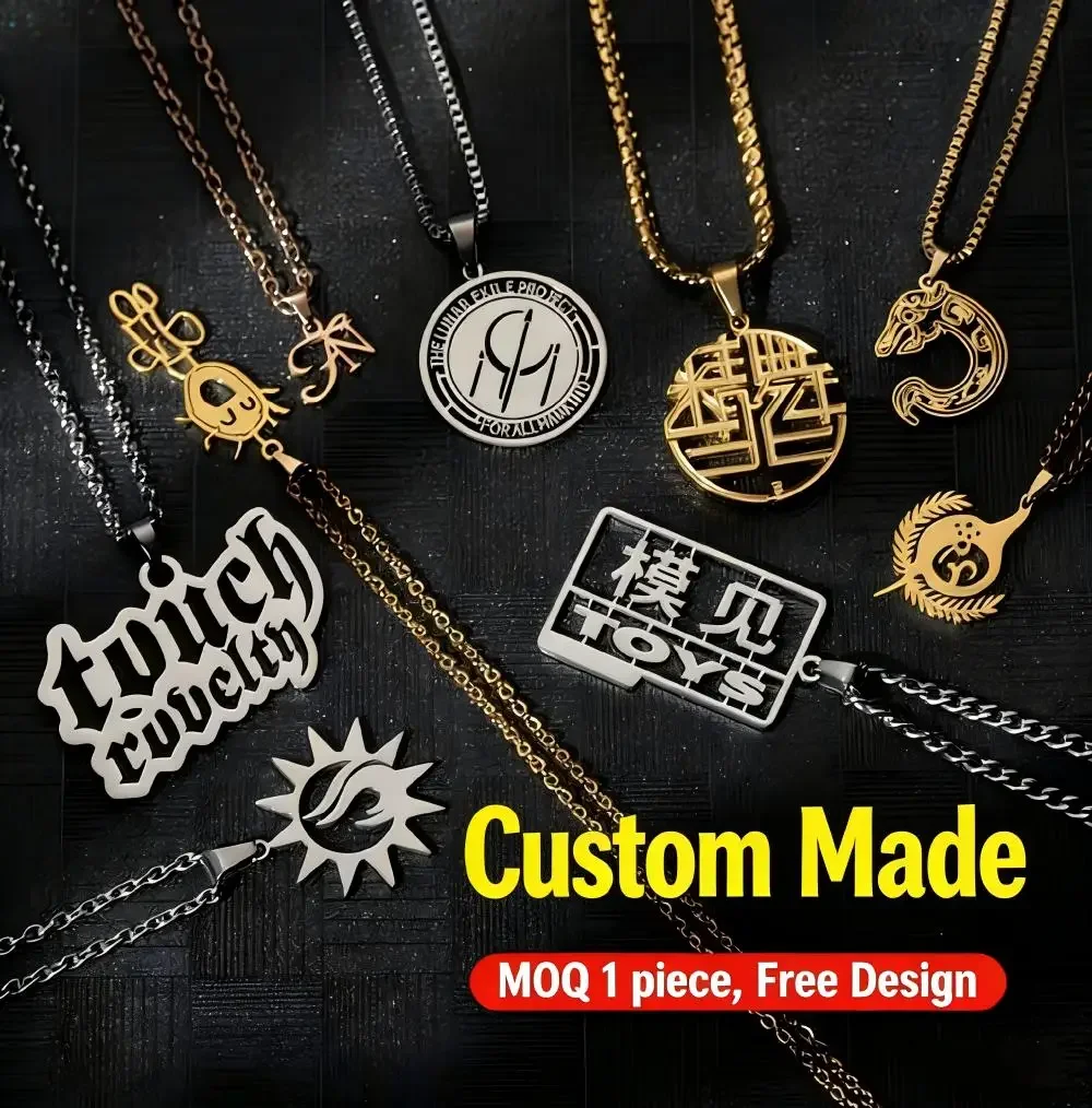 Customize patterned necklaces, customize your pictures, patterns, and logos, 304 stainless steel necklaces, wholesale discounts