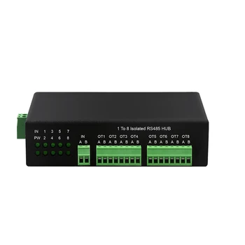 Diewu 8-Poort RS485 Seriële Isolatie 8 Manier RS485 Hub Foto-elektrische Isolatie Splitter Plug & Play 2 Weg Communicatie industriële