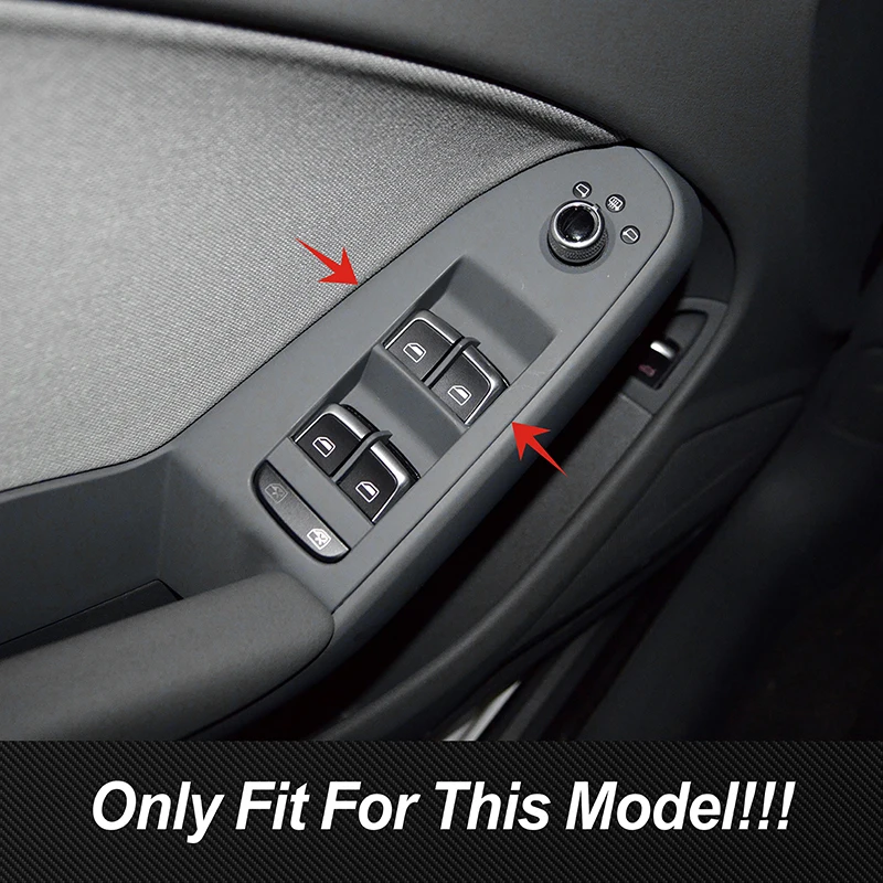 Car LHD RHD Door Armrest Window Glass Lifting Buttons Panel Frame Decals Trim For Audi A4 B8 2009-2016 Carbon Fiber Decoration