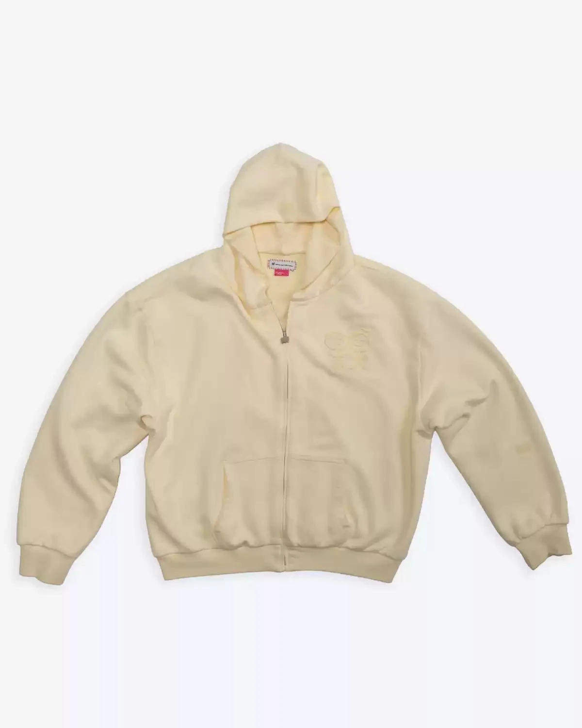 سترة من النوع الثقيل بغطاء للرأس باللون الأصفر الفاتح من Urban Stickman، ألوان متباينة مطرزة، بطانة سميكة، قميص صوف دافئ