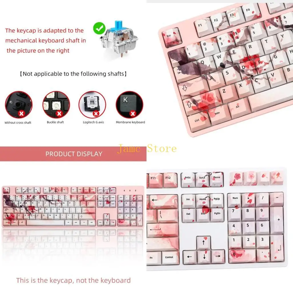 

LX0B Keycap Cherry Profile Сублимация красителя PBT для механической клавиатуры 108 клавиш