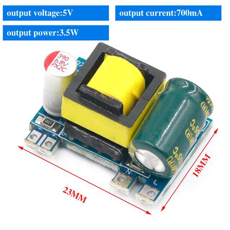 AC-DC 스텝 다운 변압기 전원 공급 장치 모듈, 3.3V, 5V, 12V 정밀 벅 컨버터, AC 220V-5V DC, 1A 12W