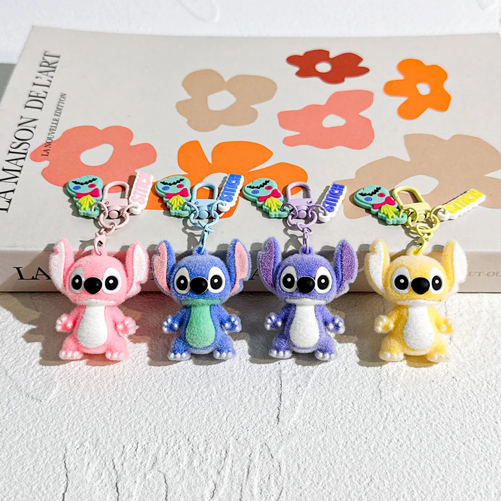 Kawaii Zubehör Stitch Plüschtier Lilo&Stitch Schlüsselanhänger Schlüsselanhänger Puppe essen etwas vor dem Schlaf Serie Rucksack Anhänger Mädchen