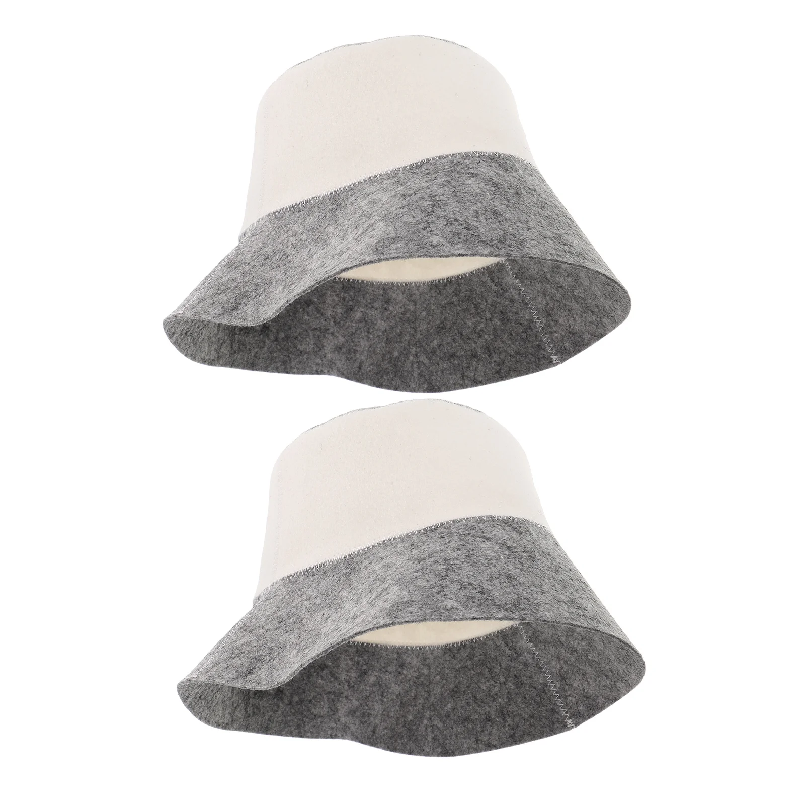 

2Pcs Felt Sauna Bucket Hat Lightweight Breathable Sauna Cap for Vaporarium Bathing Environments Women Shower Hat