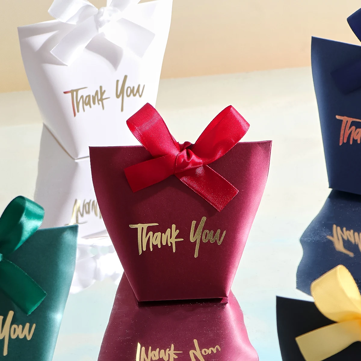 10er-Pack Dankeschön-Geschenkbox Mini-Leckereienbox für Süßigkeiten, Pralinen und Kleine Geschenke, Elegantes Goldfolien-Design mit "Danke", Perfekt