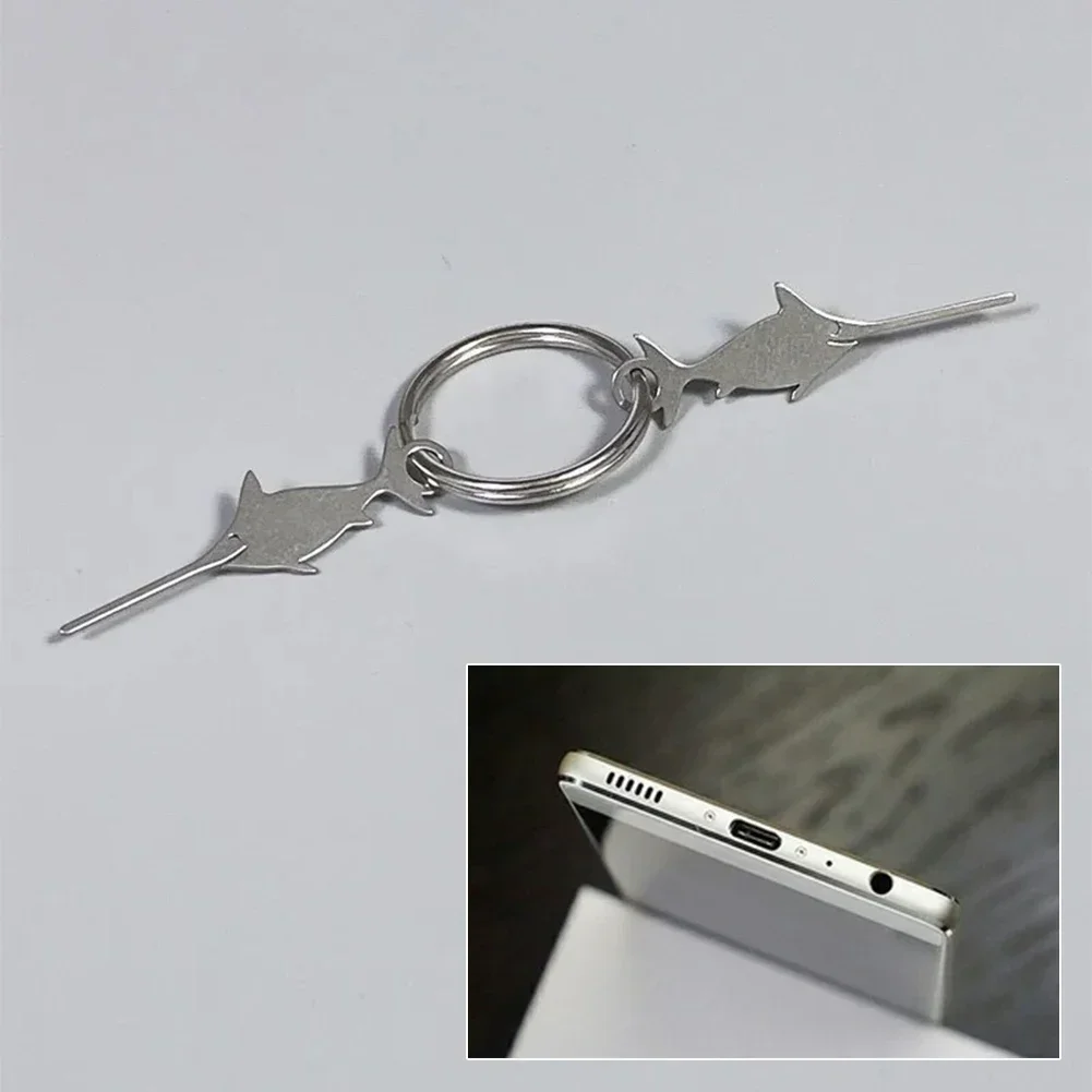New 35MM Universal Thimble Swordfish Shape 304 Stainless Steel Needle For Smartphone Sim Card Tray Removal Eject Pin Key Tool