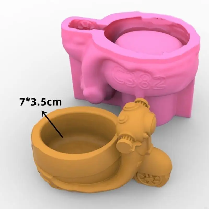 

R3MC Motorcycle Pen Holder Pot Mold Epoxy Resin Silicone Mold for DIY Decoration