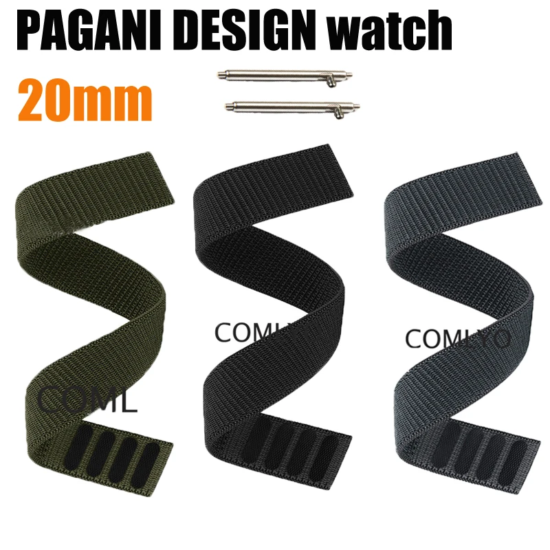 NEW Watchband For LPAGANI DESIGN Watch Strap Nylon Watch Band Hook&Look Soft Belt 20mm