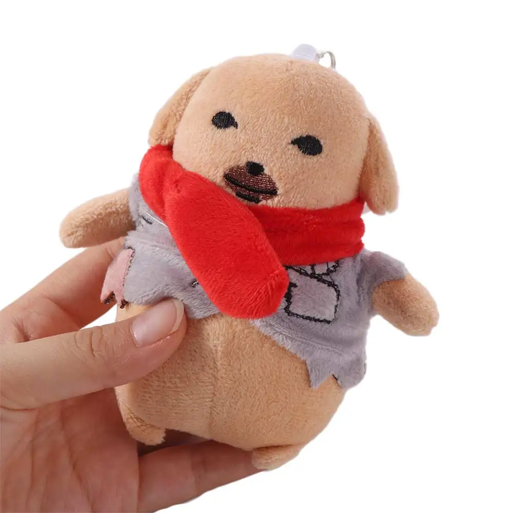 Creative Stuffed Animal Dipping Sauce Dog Funny Pendants Poor Tired Dog Kawaii Cartoon Puppy Keychain Backpack