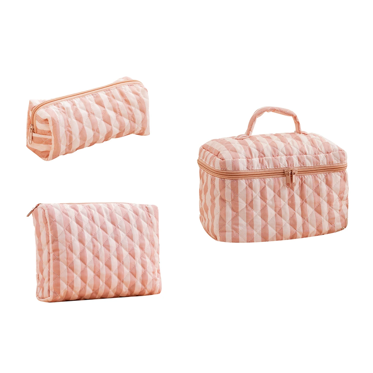 Kangobaby Zipper Makeup Storage Bag Printed And Quilted Cute Cotton Makeup Bag Girls' Toiletries ox Travel