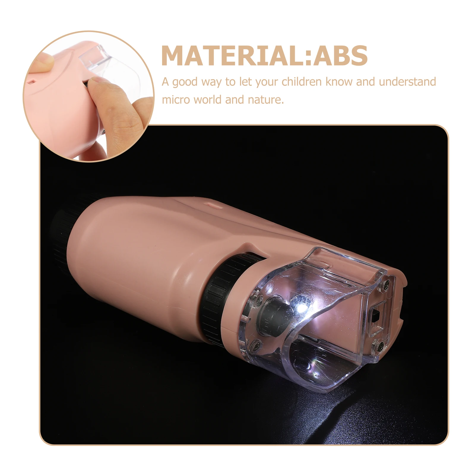 Portable Kid Microscope Monocular ABS Plastic Simple Biological Magnifier Educational Science Accessory School Chemical