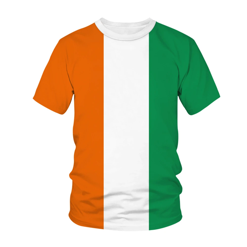 

Republic Of Ireland National Flag Pattern T-shirt Men Hot-selling New Summer Women Short-sleeved T-shirt Top Shirt Children 3D