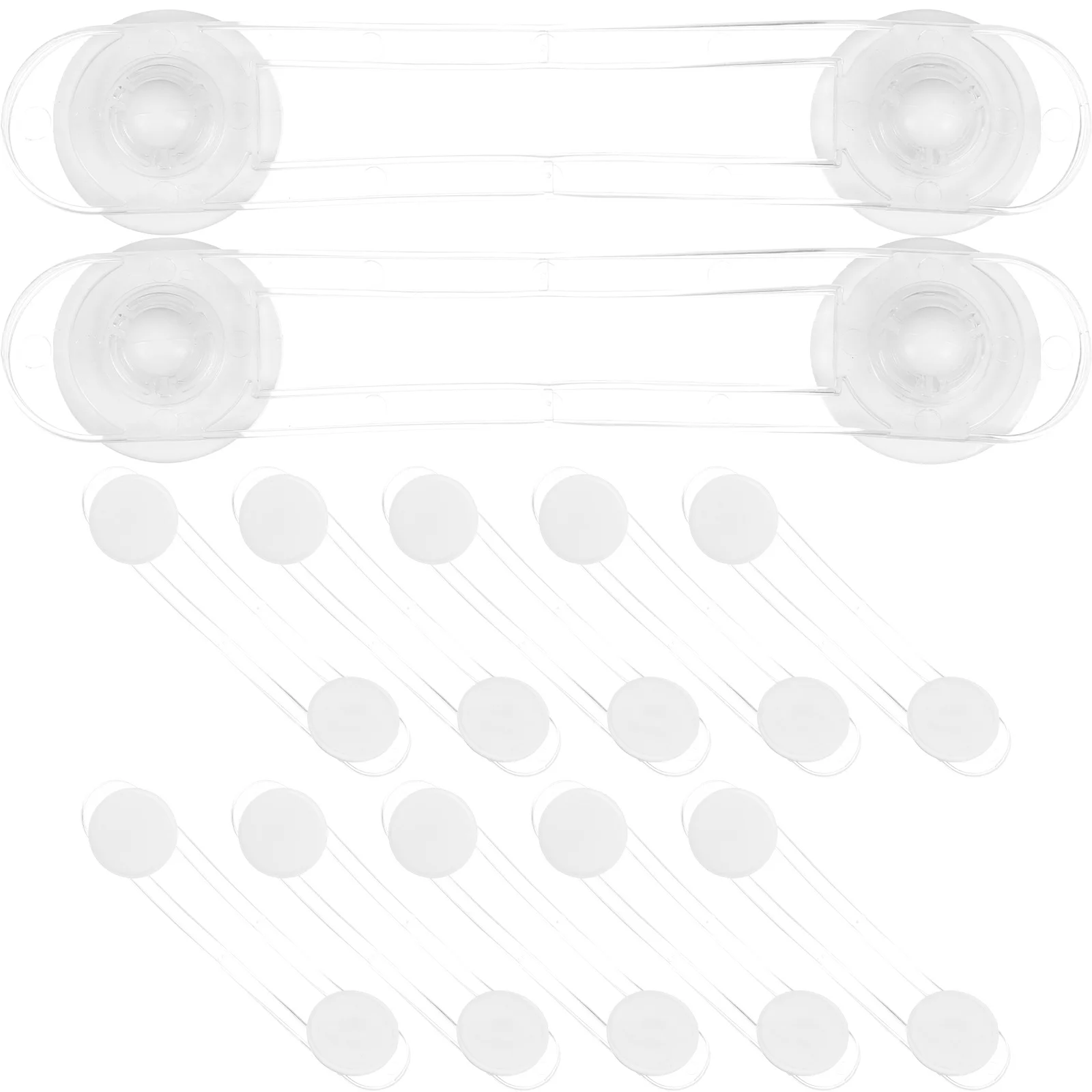 

12Pcs Safety Locks Transparent Proof Cabinet Drawer Door Latches No Drilling Fridge Oven Dishwasher Security Straps