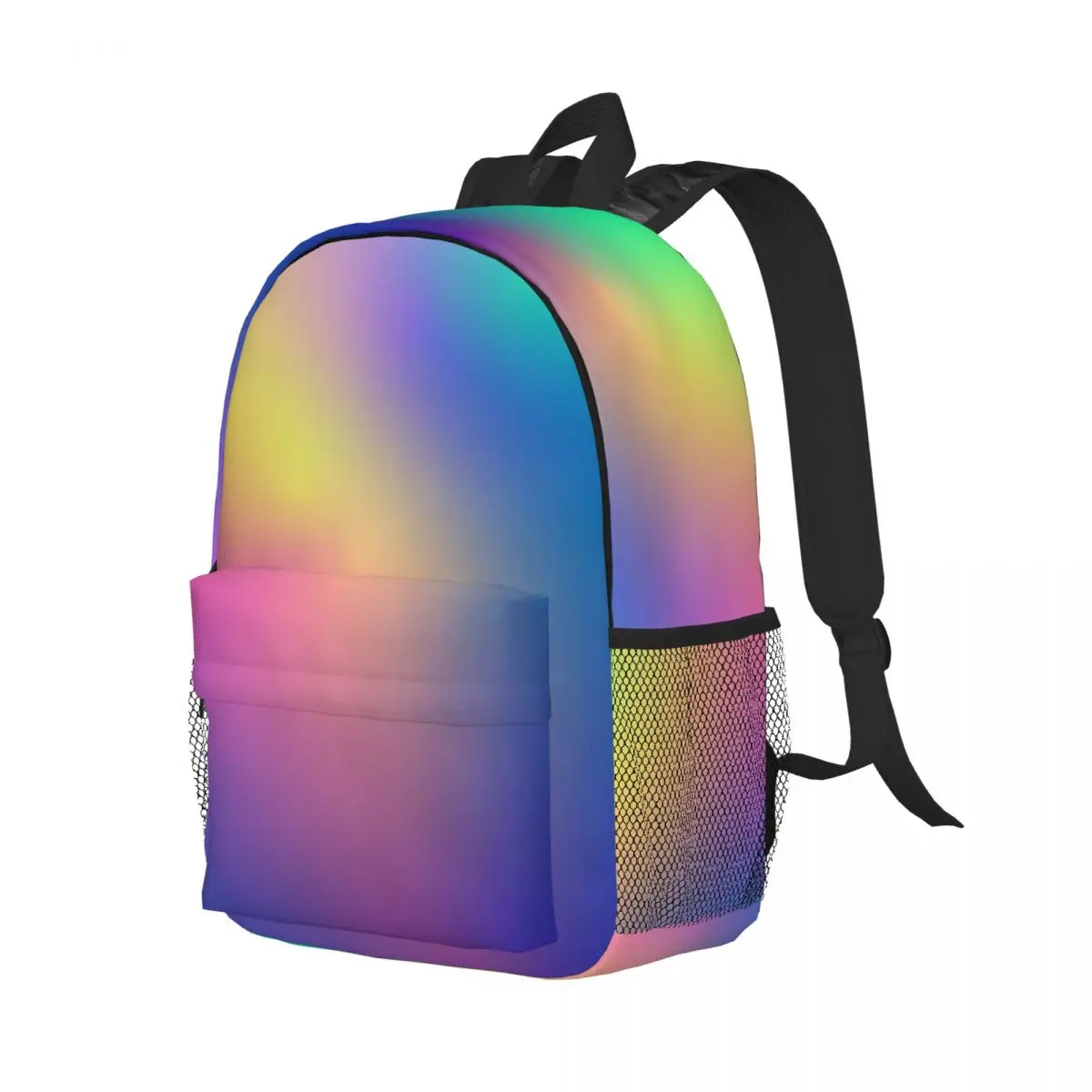 Gradient Colors Backpack - Colorful Rainbow 2 Printed Lightweight Casual Schoolbag For School, Outdoor, Shopping, Office 15inch