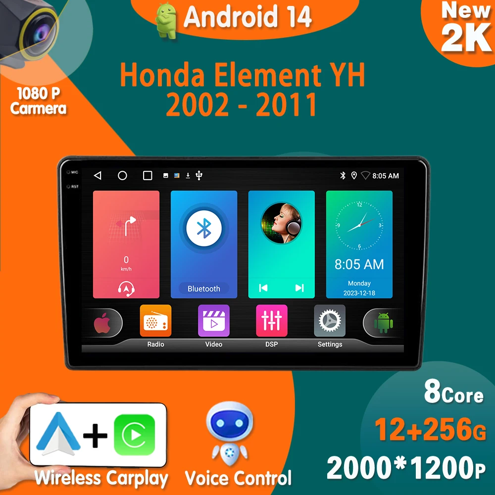 

Android 14 для Honda Element YH 2002 - 2011 автомобильное радио, стерео, мультимедийный видеоплеер, навигация GPS