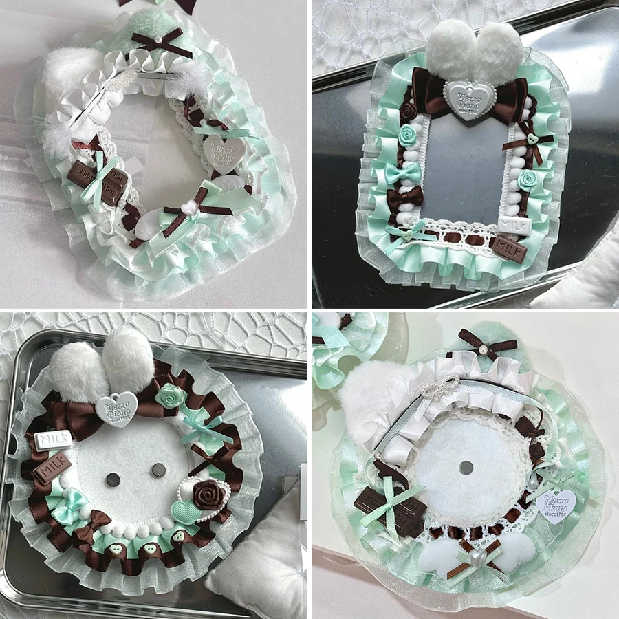 Porte-cartes/Clip à cartes/Porte-badges en dentelle de haute qualité, adapté aux badges, épingles, cartes photo, mini-cartes, cartes Guka, photos, cartes Polaroid, cartes de collection de célébrités, support de rangement et de présentation pour badges anime faits main, support de rangement et de décoration pour cartes de collection d'idols, cadeau d'anniversaire pour étudiants, articles Guka, décoration murale photo pour sac Ita.