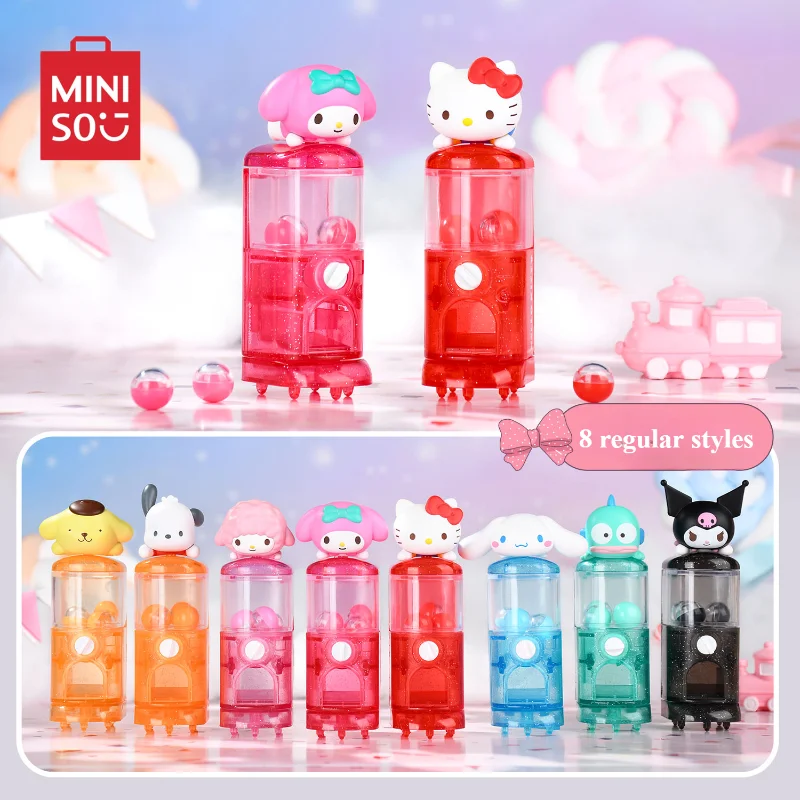 Miniso Sanrio Family Mini Gashapon Machine Blind Box Toy Desktop Decoration Cute Cartoon Model Kuromi Children's Birthday Gift