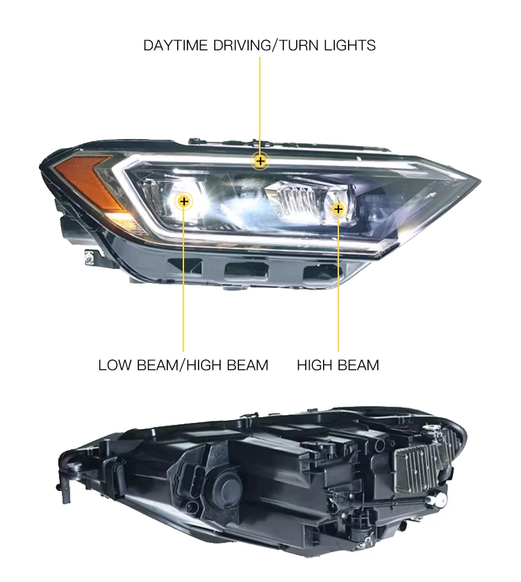 Sewiyolin سيارة LED مجموعة مصابيح أمامية لفولكس واجن جيتا Mk7 2019-2024 الضباب DRL الفرامل بدوره مصباح إشارة التوصيل والتشغيل